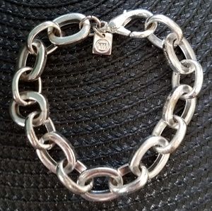Heavy NW silver tone large link bracelet